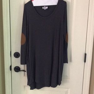 Soft denim colored oversized top